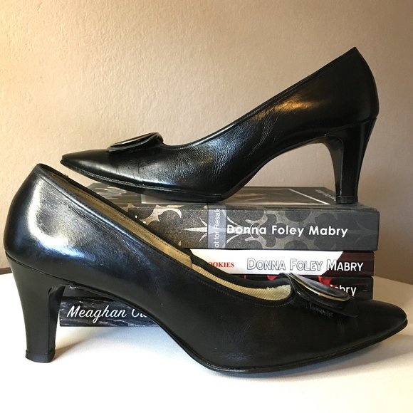 Ⓥⓘⓝⓣⓐⓖⓔ NATURALIZER Late 50's / Early 60's Mod Black Pump 8AA 𝐍𝐀𝐑𝐑𝐎𝐖 - Picture 2 of 13